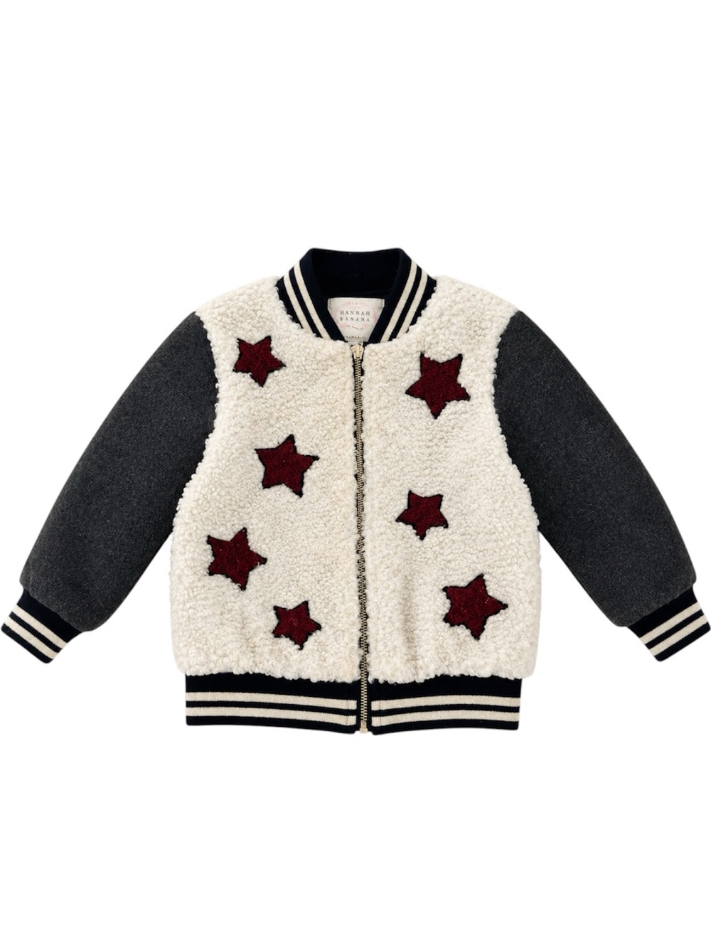 Hannah Banana Girls Sherpa Varsity Bomber Jacket Future Is Me 2T
